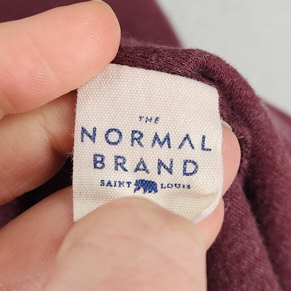 The Normal Brand Sweater Mens Large Burgundy Quarter Zip Lightweight Pullover - Picture 7 of 13